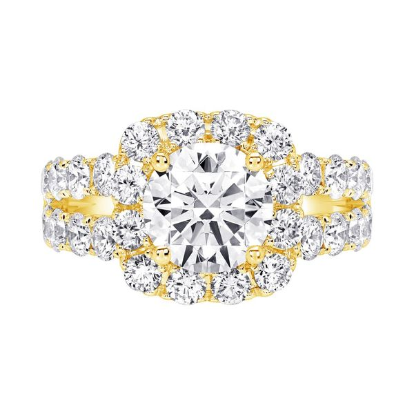 14 Karat Yellow Gold Split Shank Semi Mount Halo Engagement Ring Mounting Confer’s Jewelers Bellefonte, PA