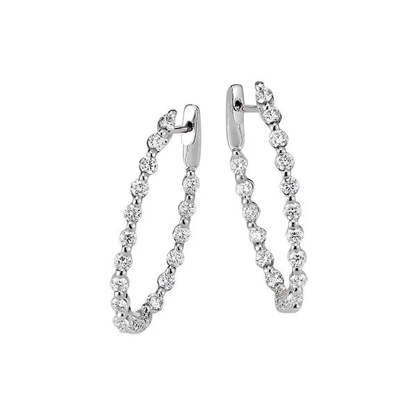 Diamond Inside & Out Hoop Earrings .87ctw 18K White Gold Confer’s Jewelers Bellefonte, PA