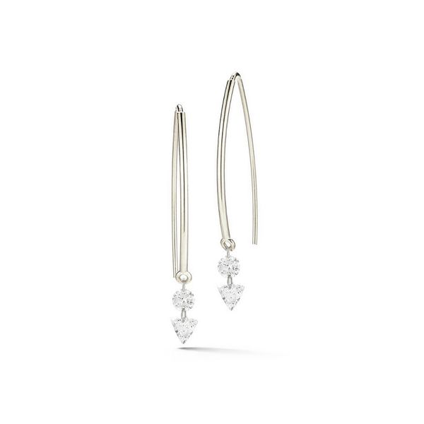 Threader Style Diamond Dangle Earring .56ctw 18K White Gold Confer’s Jewelers Bellefonte, PA