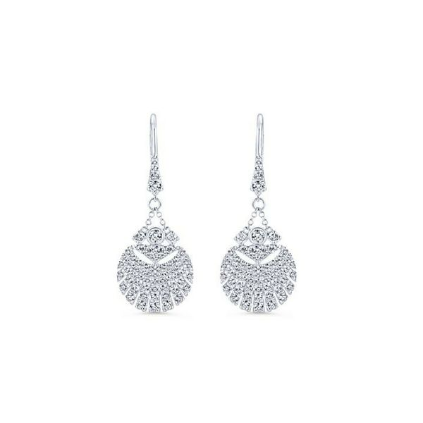 Gabriel NY 1.51 CTW Pave Diamond Dangle Earring 14K White Gold Confer’s Jewelers Bellefonte, PA