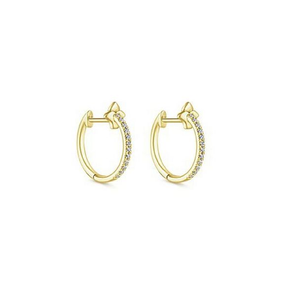 Gabriel NY .13 CTW Diamond Huggy Hoop Earrings 14K Yellow Gold Confer’s Jewelers Bellefonte, PA