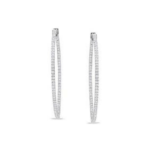2.93 CTW Large Diamond Hoop Earrings 14K White Gold Confer’s Jewelers Bellefonte, PA