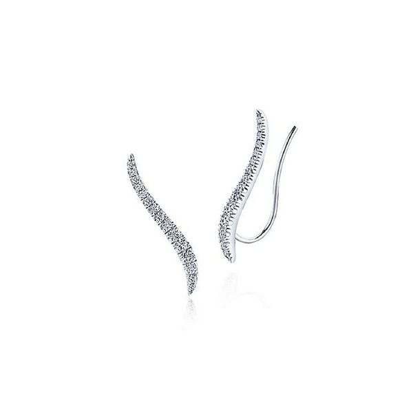 Gabriel NY Diamond Ear Climber 14K White Gold Confer’s Jewelers Bellefonte, PA