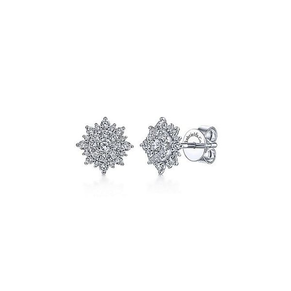 14K White Gold Diamond Sunburst Stud Earrings Confer’s Jewelers Bellefonte, PA