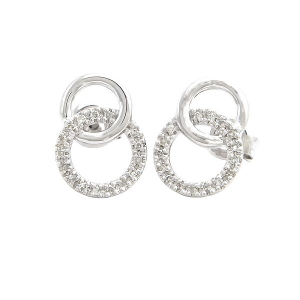14K White Gold Diamond Circle Earrings Confer’s Jewelers Bellefonte, PA