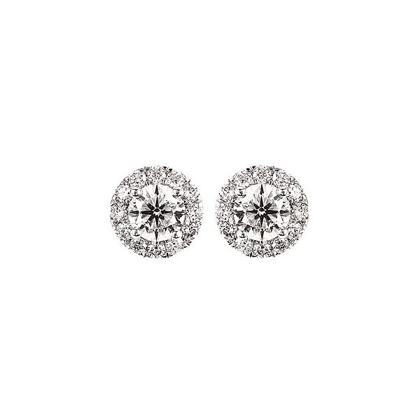 14K White Gold Lab Grown Diamond Halo Style Stud Earrings Confer’s Jewelers Bellefonte, PA