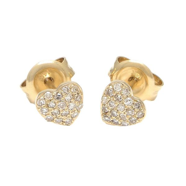 14k Yellow Gold Diamond Heart Stud Earrings Confer’s Jewelers Bellefonte, PA