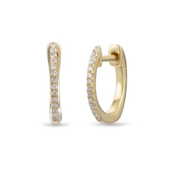 .09 CTW Diamond Huggy Hoop Earrings 14K Yellow Gold Confer’s Jewelers Bellefonte, PA