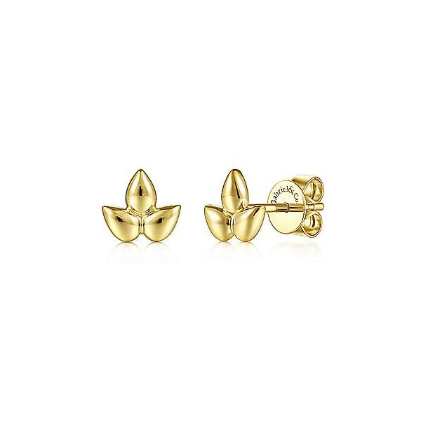 14K Yellow Gold Triple Pear Shape Stud Earrings Confer’s Jewelers Bellefonte, PA