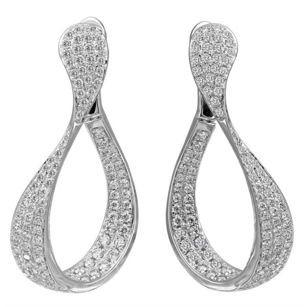 18K White Gold Diamond Fashion Earrings Confer’s Jewelers Bellefonte, PA