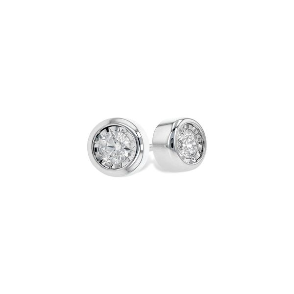 14k White Gold Bezel Set Diamond Stud Earrings Confer’s Jewelers Bellefonte, PA
