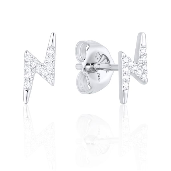 14K White Gold Diamond Lightning Bolt Earrings Confer’s Jewelers Bellefonte, PA