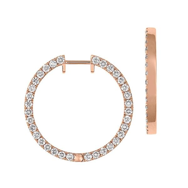 14K Rose Gold Lab Grown Diamond Hoop Earrings Confer’s Jewelers Bellefonte, PA
