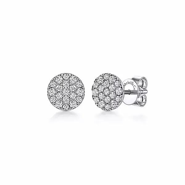 14K White Gold Round Pave Diamond Stud Earrings Confer’s Jewelers Bellefonte, PA