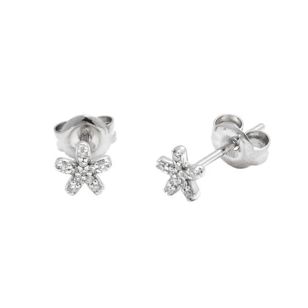 14K White Gold Diamond Star Earrings Confer’s Jewelers Bellefonte, PA