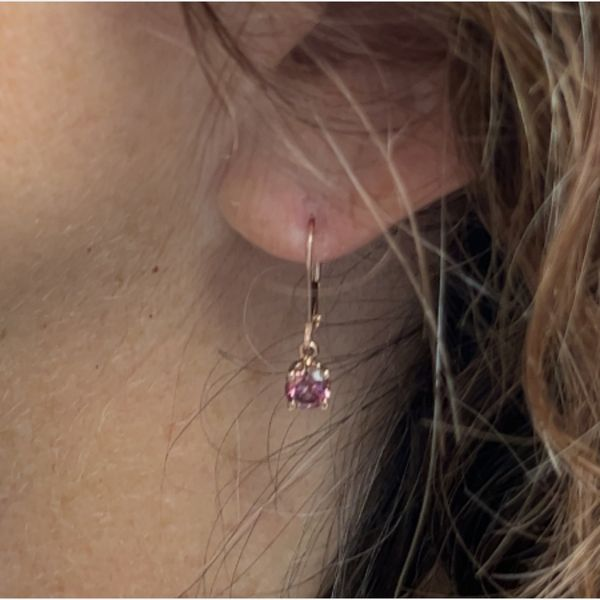 14K Rose Gold Grape Diamond Lever Back Earrings Confer’s Jewelers Bellefonte, PA