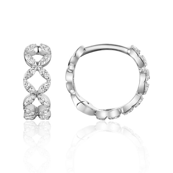 14K White Gold Diamond Fashion Hoop Earrings Confer’s Jewelers Bellefonte, PA