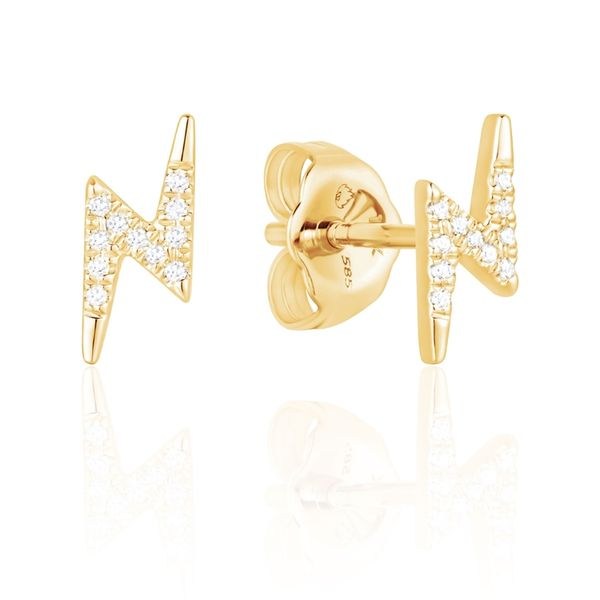 14K Yellow Gold Diamond Lightning Bolt Earrings Confer’s Jewelers Bellefonte, PA