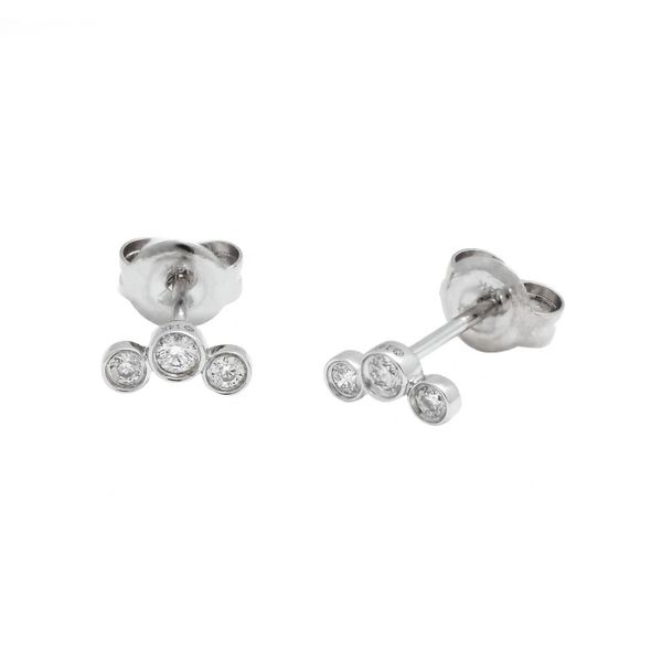 14K White Gold Petite Bezel Set Diamond Fashion Earrings Confer’s Jewelers Bellefonte, PA