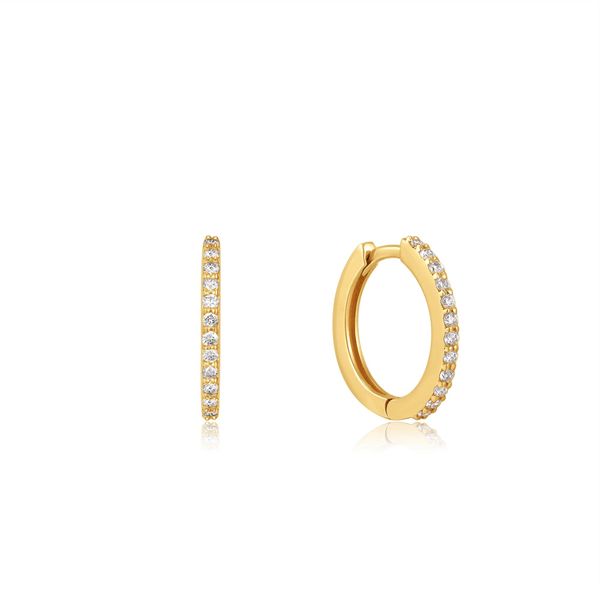 14kt Yellow Gold Natural Diamond Huggie Hoop Earrings Confer’s Jewelers Bellefonte, PA