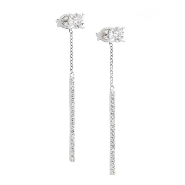 14K White Gold Diamond Drop Dangle Fashion Earrings Confer’s Jewelers Bellefonte, PA