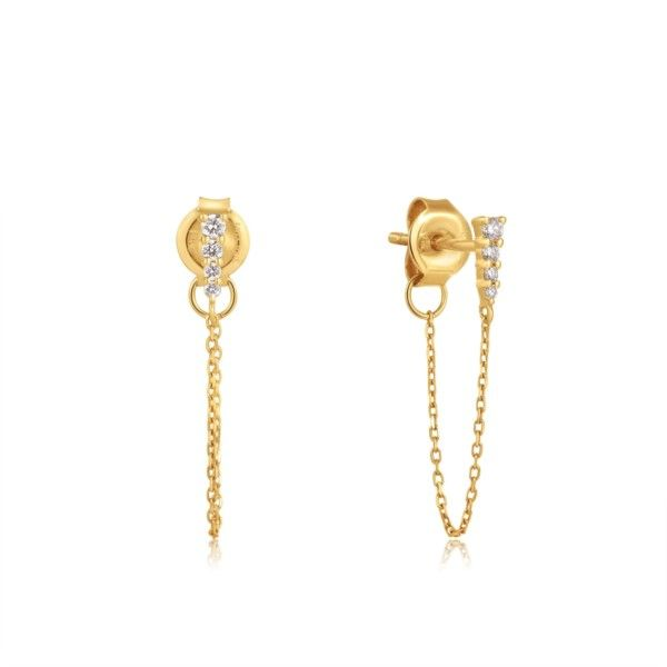 14kt Yellow Gold Natural Diamond Drop Chain Earrings Confer’s Jewelers Bellefonte, PA