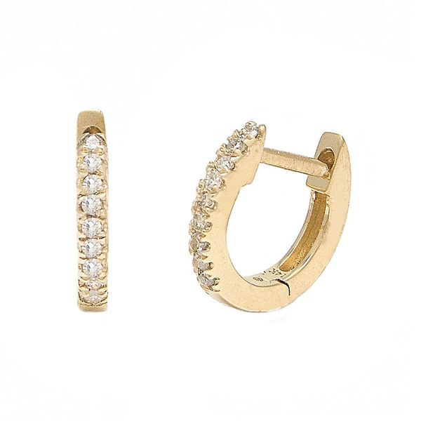 14K Yellow Gold Mini Diamond Huggie Hoops Confer’s Jewelers Bellefonte, PA
