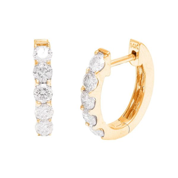 14K Yellow Gold Diamond Huggie Hoops Confer’s Jewelers Bellefonte, PA