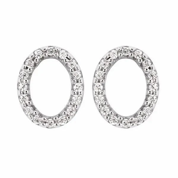 14K White Gold Diamond Circle Stud Earrings Confer’s Jewelers Bellefonte, PA