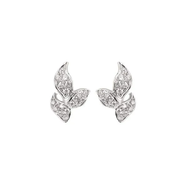 14K White Gold Diamond Leaf Earrings Confer’s Jewelers Bellefonte, PA