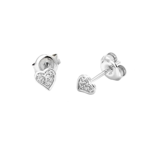 14K White Gold Diamond Heart Stud Earrings Confer’s Jewelers Bellefonte, PA