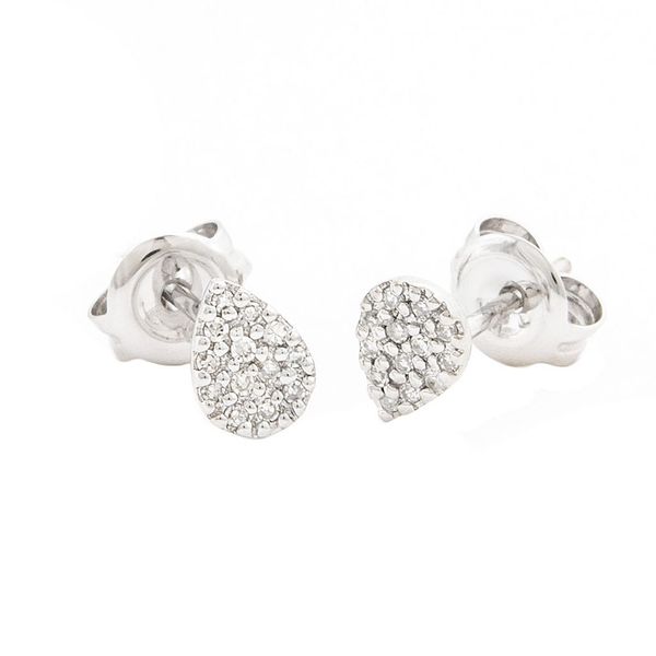 14K White Gold Pear Shaped Diamond Cluster Stud Earrings Confer’s Jewelers Bellefonte, PA