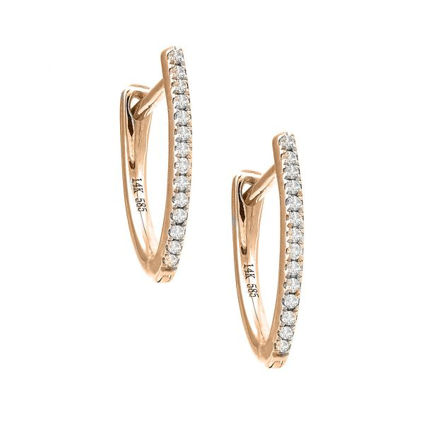 14K Yellow Gold Diamond Hoop Earrings Confer’s Jewelers Bellefonte, PA