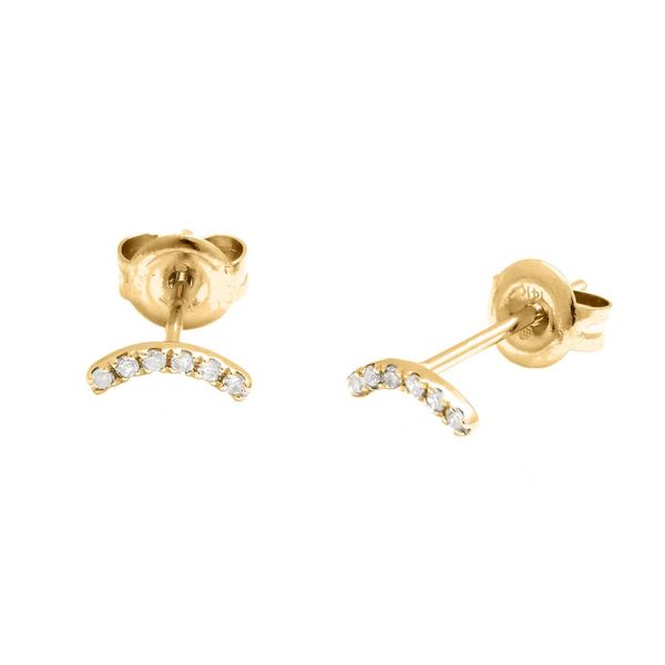 14K Yellow Gold Petite Curved Diamond Stud Earrings Confer’s Jewelers Bellefonte, PA