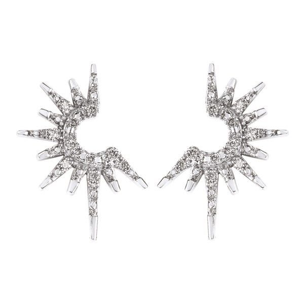 14 Karat White Gold Diamond Sunburst Stud Earrings Confer’s Jewelers Bellefonte, PA