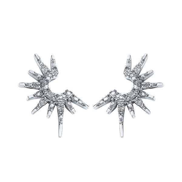 10 Karat White Gold Diamond Sunburst .04CTW Stud Earrings Confer’s Jewelers Bellefonte, PA