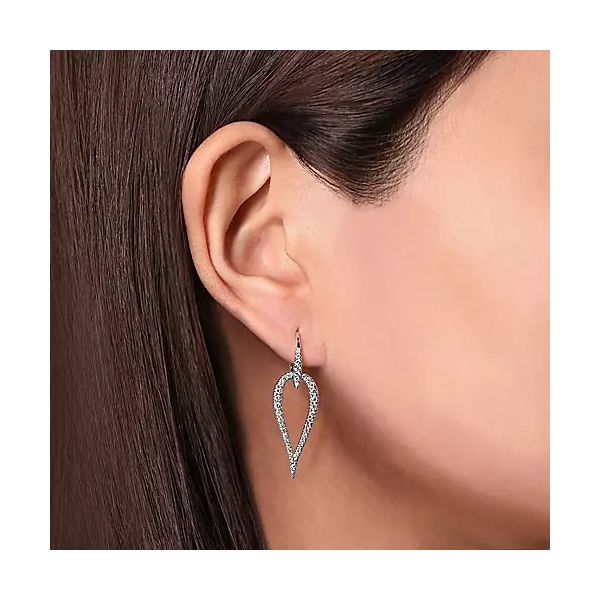 14K White Gold Open Diamond Teardrop Leverback Earrings Image 2 Confer’s Jewelers Bellefonte, PA