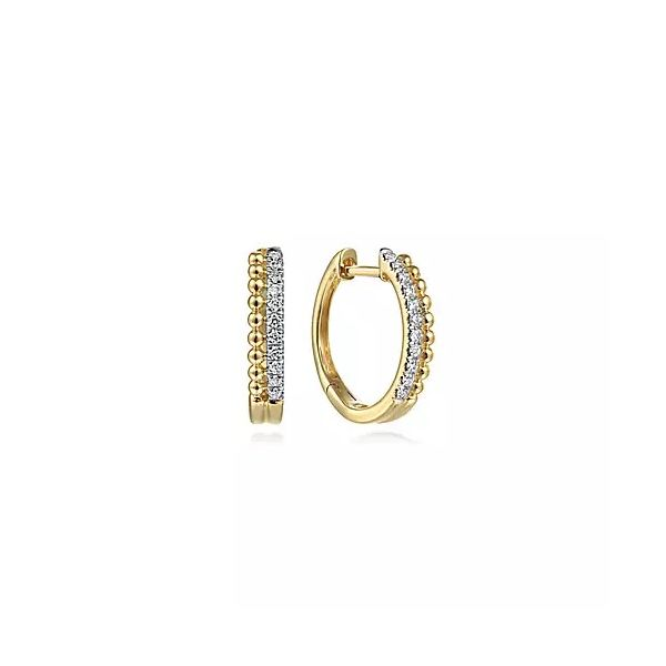 14K Yellow Gold Bujukan Pave 10mm Diamond Huggie Earrings Confer’s Jewelers Bellefonte, PA