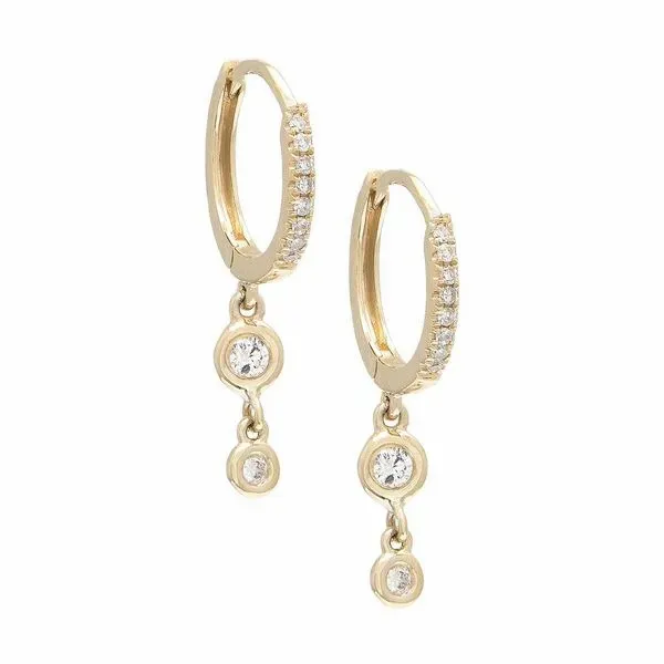 14K Yellow Gold Small Hoop Diamond Earrings Confer’s Jewelers Bellefonte, PA