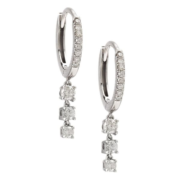 14K White Gold Diamond Huggie Hoop Earrings Confer’s Jewelers Bellefonte, PA