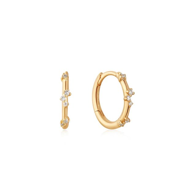 14kt Gold Stargazer Natural Diamond Huggie Hoop Earrings Confer’s Jewelers Bellefonte, PA