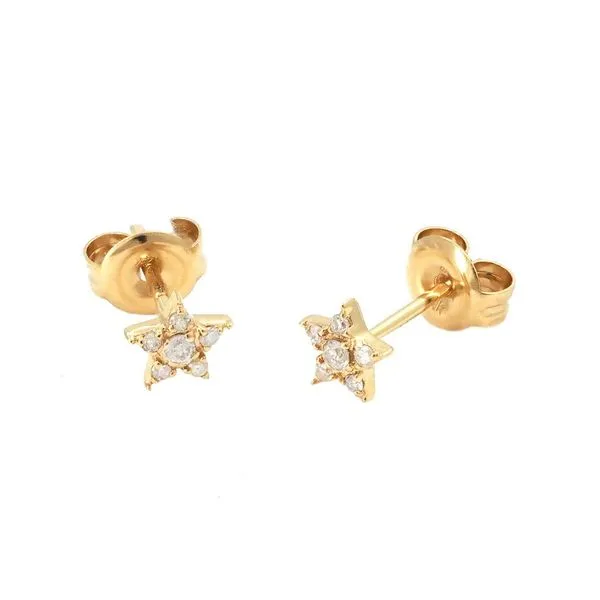 14K Yellow Gold Diamond Star Stud Earrings Confer’s Jewelers Bellefonte, PA