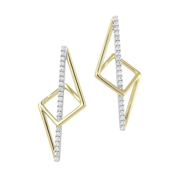 14 Karat Two-Tone Lab Grown Diamond Fashion Earrings Confer’s Jewelers Bellefonte, PA