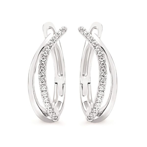 14 Karat White Gold Diamond Fashion Hoop Earrings Confer’s Jewelers Bellefonte, PA
