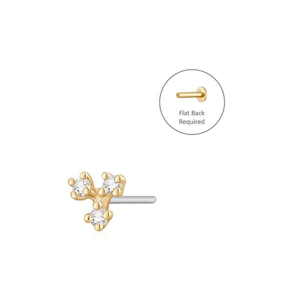 14 Karat Yellow Gold Diamond Threadless Flatback Earring Confer’s Jewelers Bellefonte, PA
