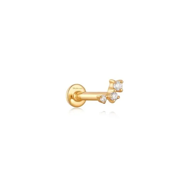 14kt Gold Stargazer Triple Natural Diamond Single Labret Earring Image 2 Confer’s Jewelers Bellefonte, PA