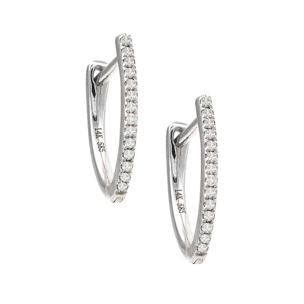14K White Gold Diamond Hoop Earrings Confer’s Jewelers Bellefonte, PA