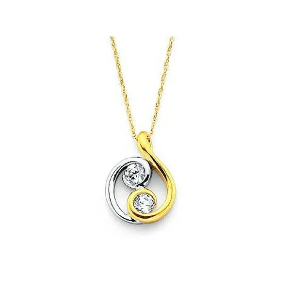 Two Become One Diamond Pendant .20ctw 14K Yellow & White Gold Confer’s Jewelers Bellefonte, PA