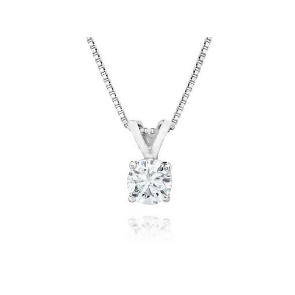 Round Diamond Solitaire Pendant .30ctw 14K White Gold Confer’s Jewelers Bellefonte, PA