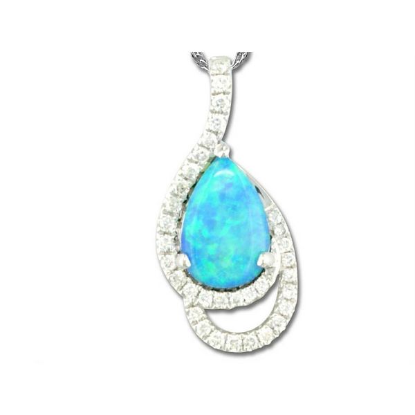 14K Gold Australian Opal & Diamond Pendant Confer’s Jewelers Bellefonte, PA